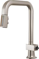 BRIZO FRANK LLOYD WRIGHT PULL-DOWN KITCHEN FAUCET WITH SQUARE SPOUT AND WOOD/CONCRETE WAND - LESS HANDLE 