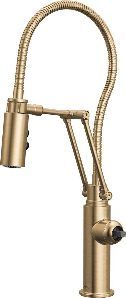 BRIZO ODIN ARTICULATING KITCHEN FAUCET WITH FINISHED HOSE - LESS HANDLE 