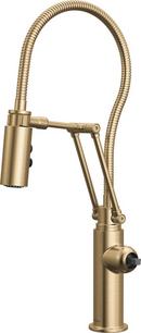 BRIZO ODIN ARTICULATING KITCHEN FAUCET WITH FINISHED HOSE - LESS HANDLE 