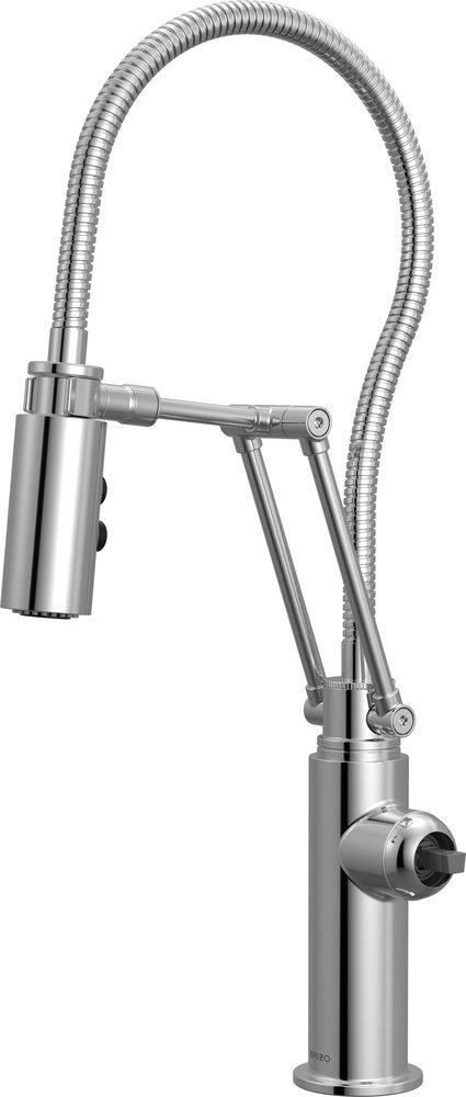 BRIZO ODIN ARTICULATING KITCHEN FAUCET WITH FINISHED HOSE - LESS HANDLE 