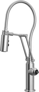 BRIZO ODIN ARTICULATING KITCHEN FAUCET WITH FINISHED HOSE - LESS HANDLE 