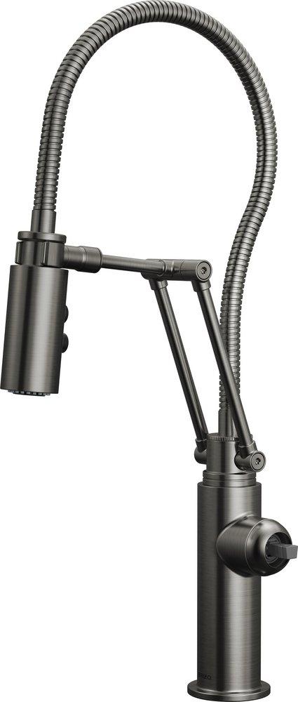 BRIZO ODIN ARTICULATING KITCHEN FAUCET WITH FINISHED HOSE - LESS HANDLE 