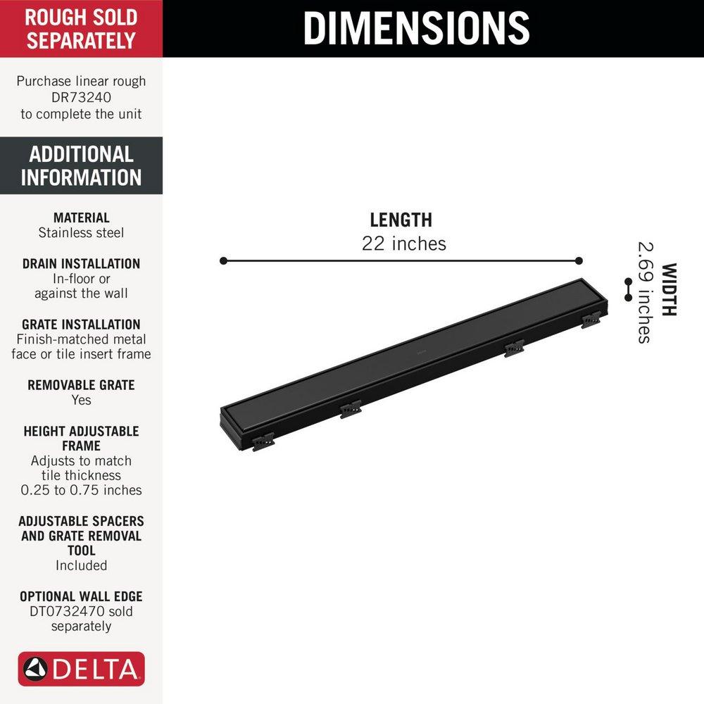 DELTA OTHER 24 REVERSIBLE LINEAR SHOWER DRAIN TRIM 