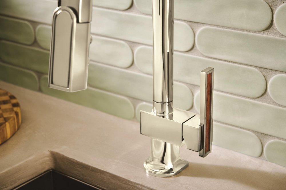 BRIZO FRANK LLOYD WRIGHT PULL-DOWN KITCHEN FAUCET LEVER WITH WOOD INLAY HANDLE KIT 