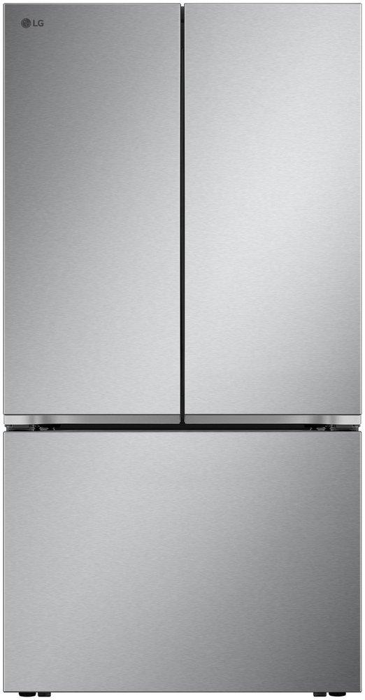 36 WIDE 25 CU FT. ZERO CLEARANCE POCKET HANDLE 3 DOOR FRENCH DOOR C/DEPTH REFRIGERATOR WITH INTERNAL WATER DISPENSER PRINTPROOF STAINLESS STEEL 