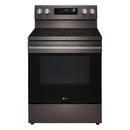 6.3 CU.FT. SMART ELECTRIC SINGLE OVEN FREE-STANDING RANGE WITH PROBAKE CONVECTION AND AIRFRY EDGE-TO-EDGE COOKTOP THINQ BLACK STAINLESS STEEL E-STAR - NEW HANDLE 