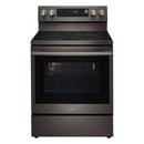 6.3 CU.FT. SMART ELECTRIC SINGLE OVEN FREE-STANDING RANGE WITH PROBAKE CONVECTION AND AIRFRY EDGE-TO-EDGE COOKTOP INSTAVIEW THINQ BLACK STAINLESS STEEL E-STAR - NEW HANDLE 