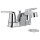 CHROME TWO-HANDLE LOW ARC BATHROOM FAUCET 