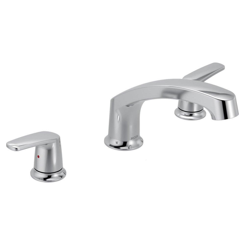 CHROME TWO-HANDLE LOW ARC ROMAN TUB FAUCET 