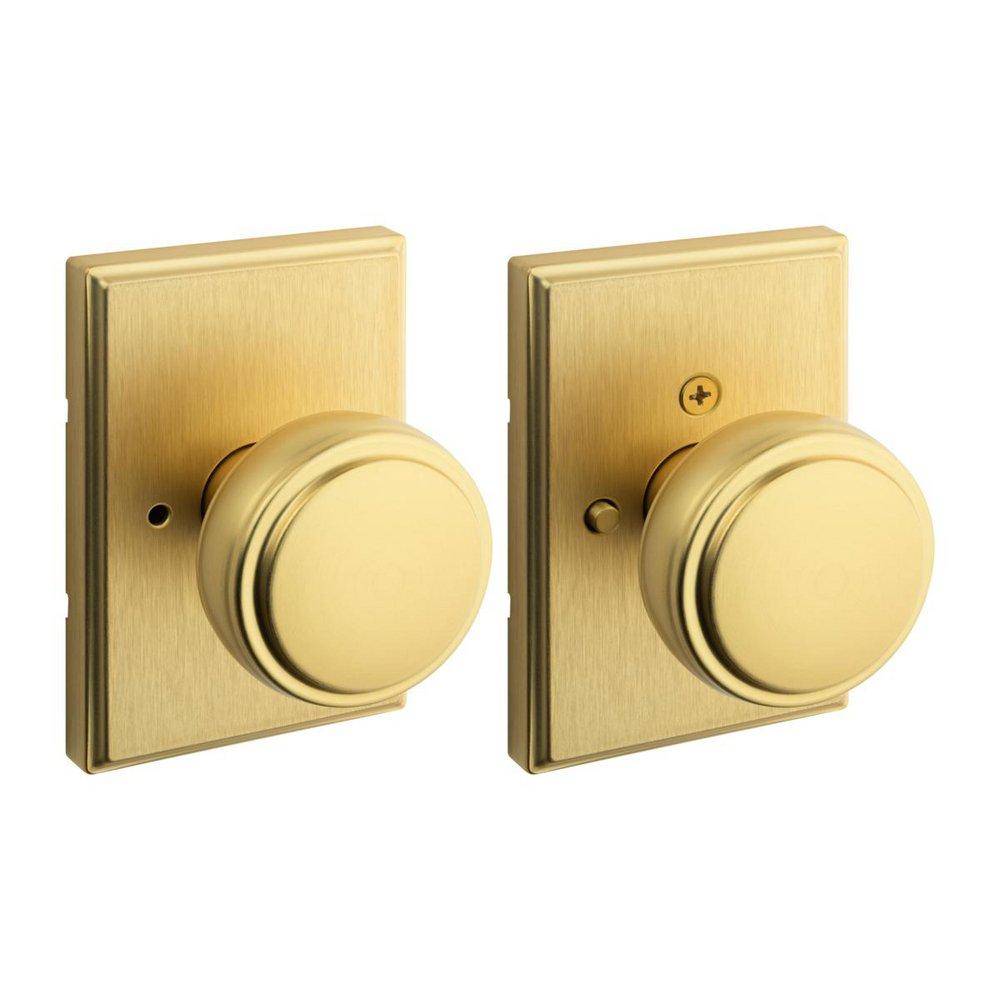 Sora Bed/Bath Knob W/ Rect Rose Sb 
