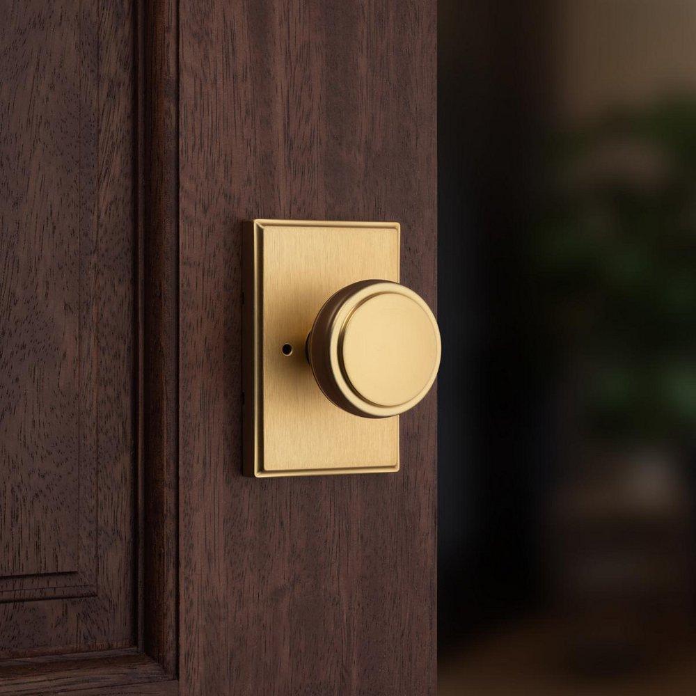 Sora Bed/Bath Knob W/ Rect Rose Sb 