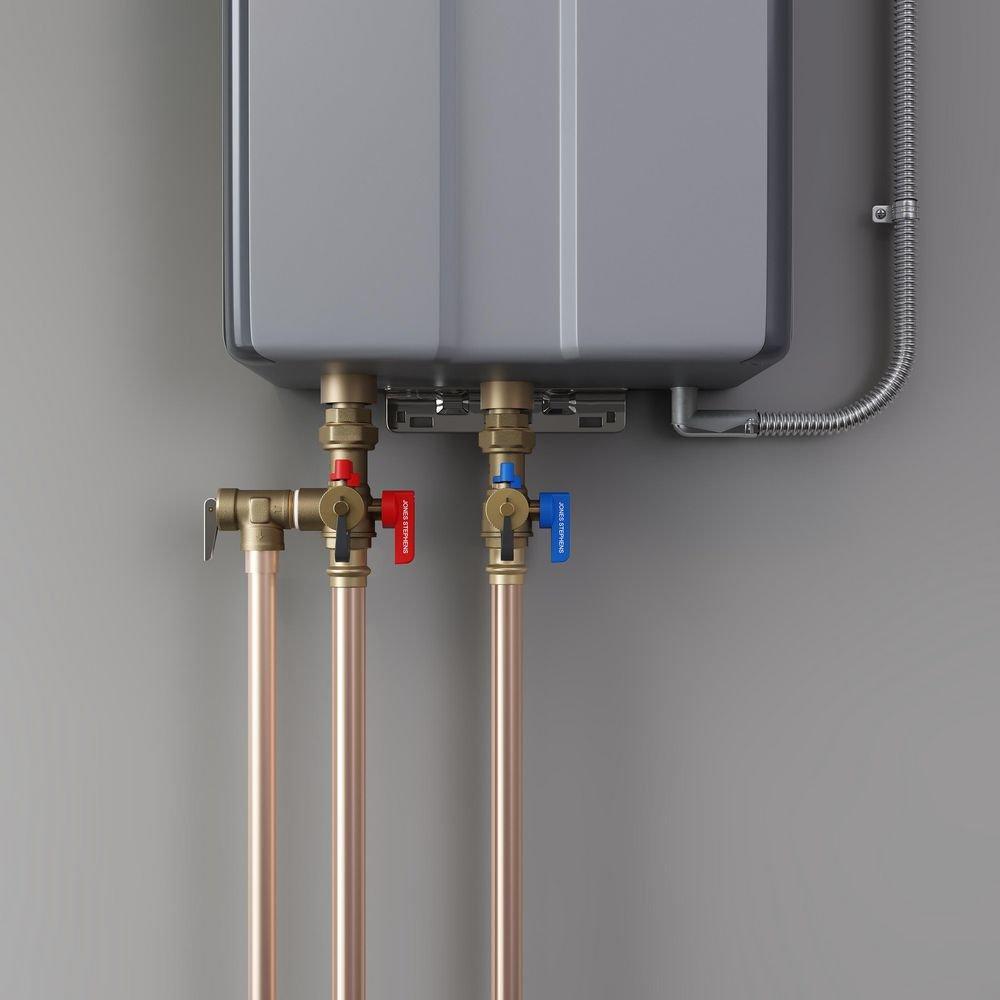 3/4 in. Press Tankless Water Heater Valve Service Kit with Pressure Relief Valve 