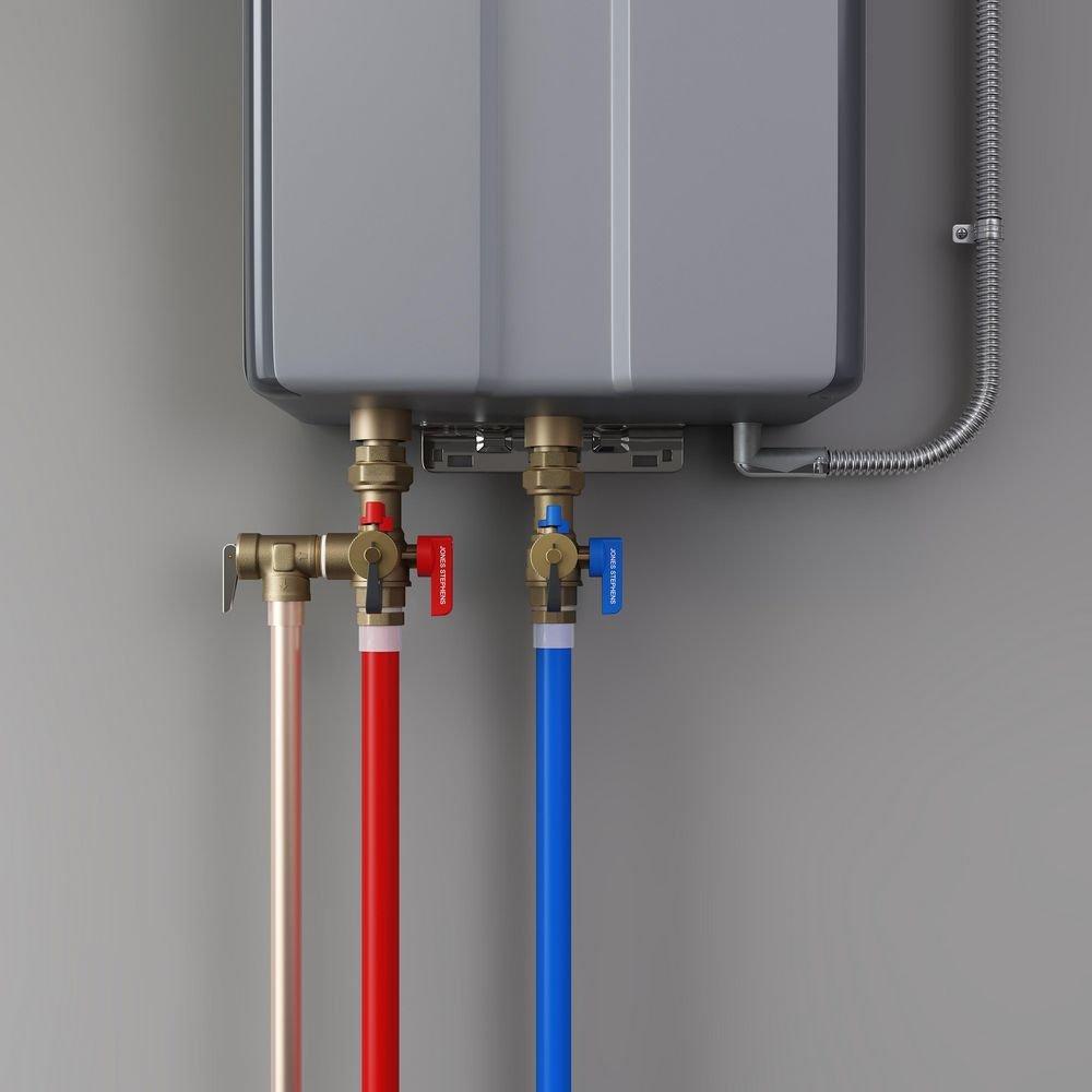 3/4 in. Press Tankless Water Heater Valve Service Kit with Pressure Relief Valve 