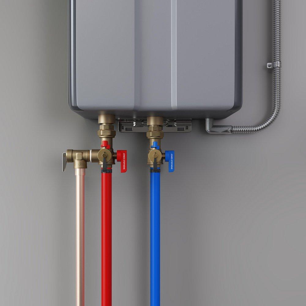 3/4 in. F1807 Tankless Water Heater Valve Service Kit with Pressure Relief Valve 