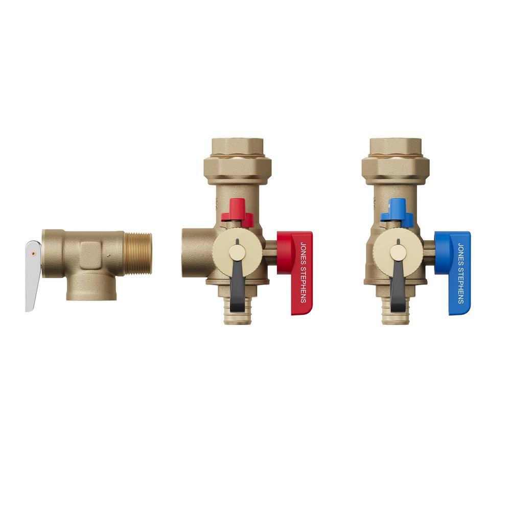 3/4 in. F1807 Tankless Water Heater Valve Service Kit with Pressure Relief Valve 