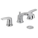 CHROME TWO-HANDLE LOW ARC BATHROOM FAUCET 