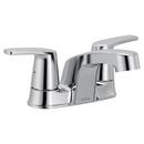 CHROME TWO-HANDLE LOW ARC BATHROOM FAUCET 