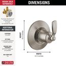 Single Handle Diverter Valve Trim in Stainless 