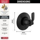 Single Handle Transfer & Diverter Valve Trim in Matte Black 