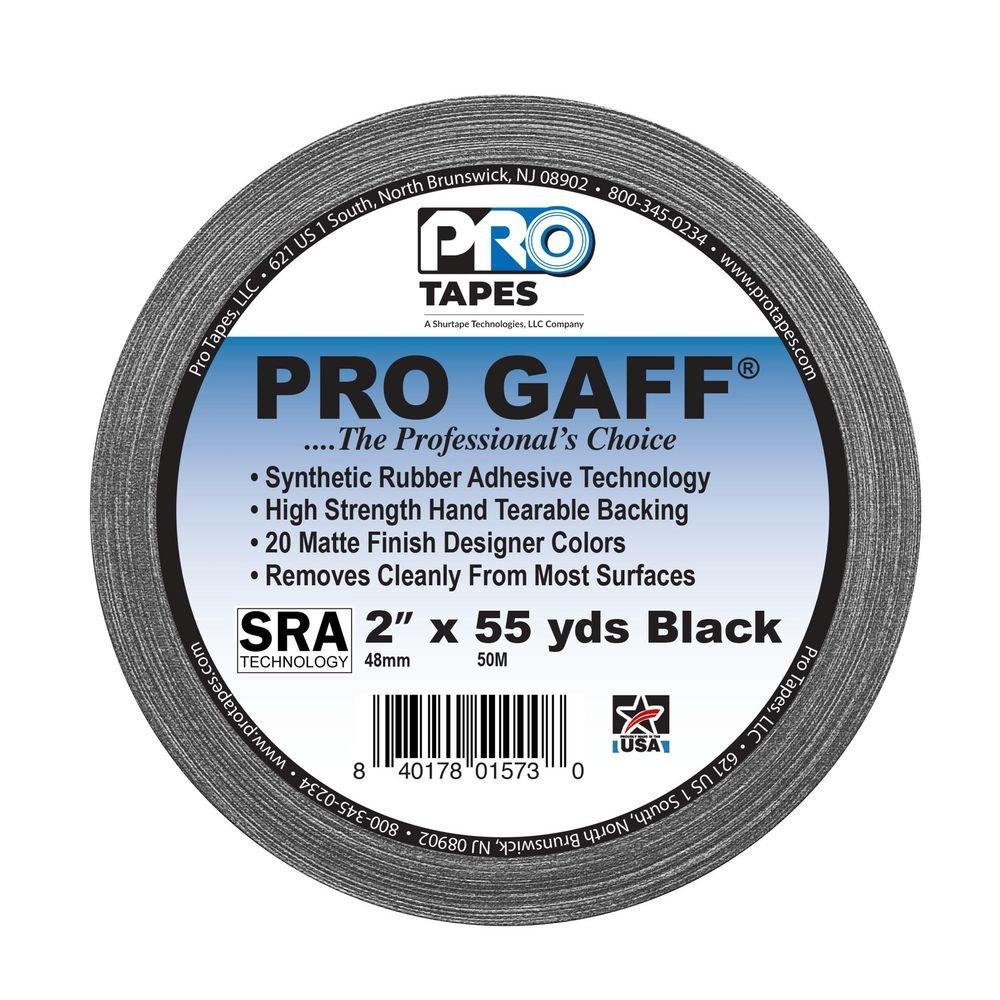 2 in x 55 yd Black Premium Professional Grade Gaffer Tape 