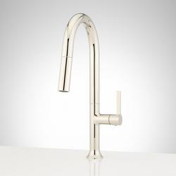 Single Handle Pull Down Kitchen Faucet in Polished Nickel