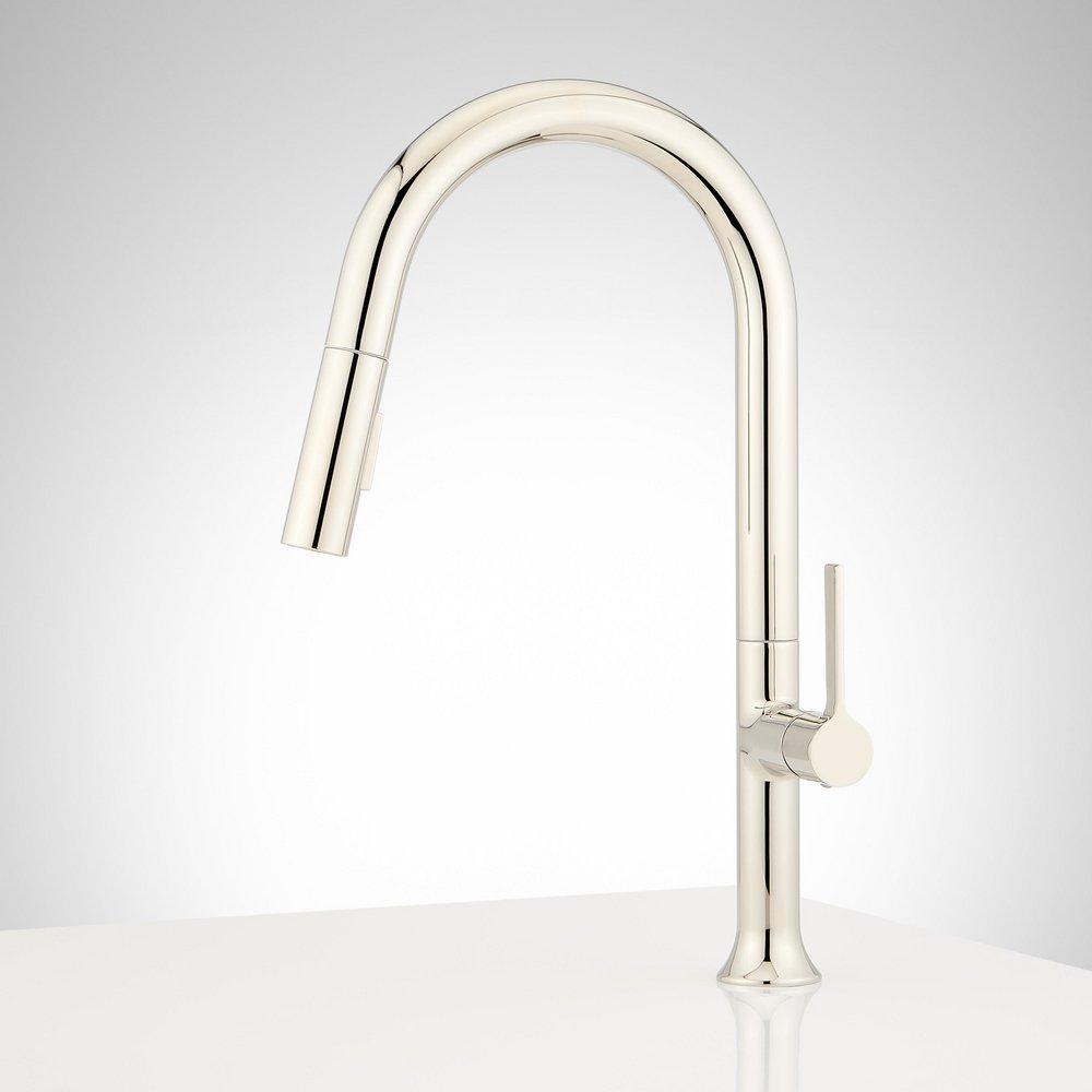 BOK SINGLE-HOLE PULL-DOWN KITCHEN FAUCET POLISHED NICKEL 