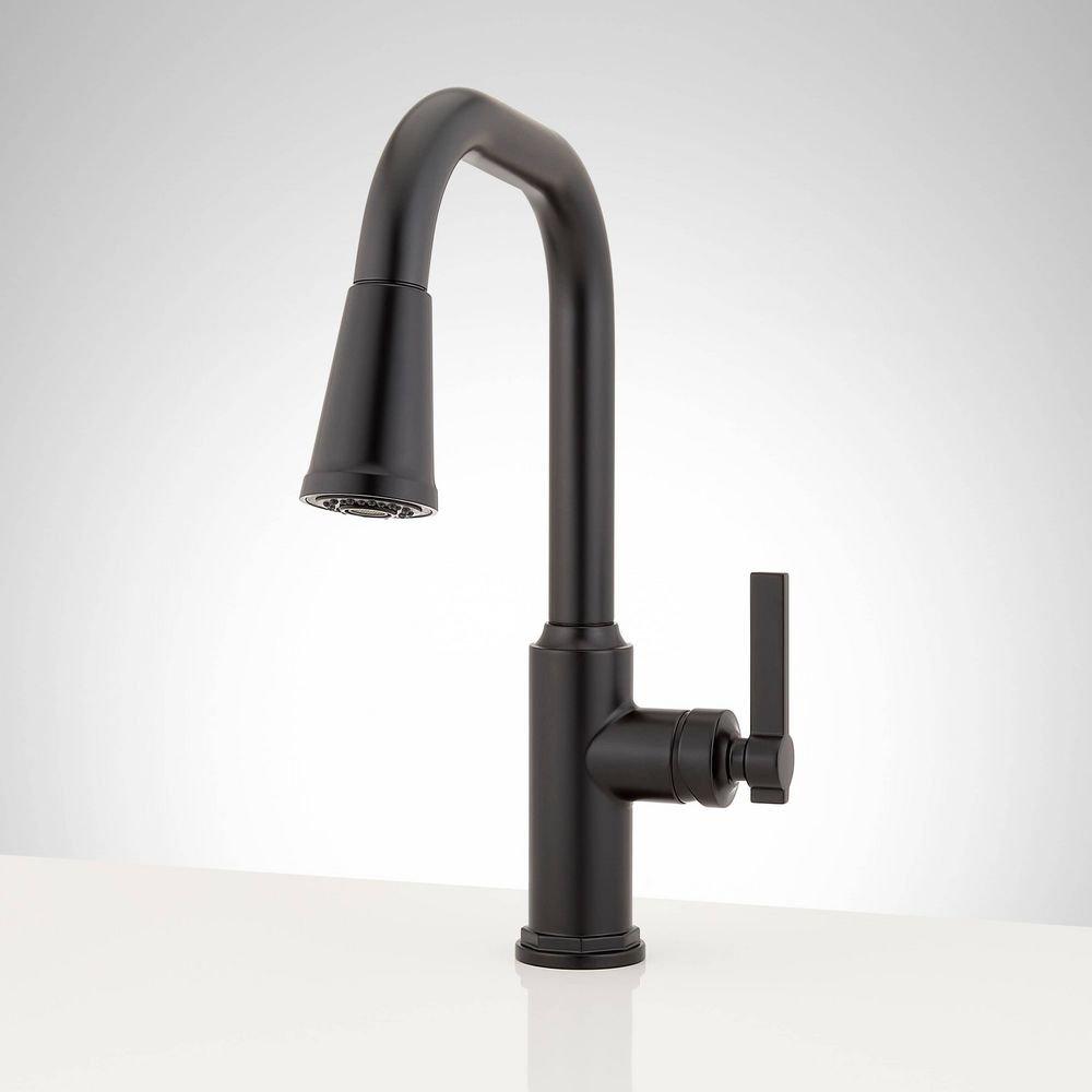 1.8 GPM Single Handle Pull Down Kitchen Faucet in Matte Black 