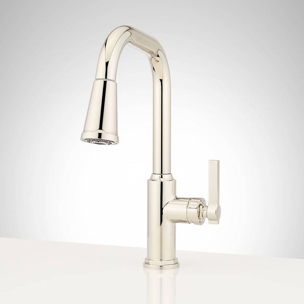 1.8 GPM Single Handle Pull Down Kitchen Faucet in Polished Nickel 