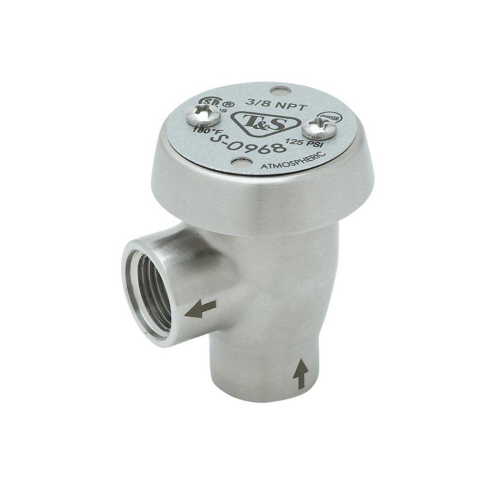 STAINLESS STEEL VACUUM BREAKER 3/8 NPT INLET & OUTLET ATMOSPHERIC 