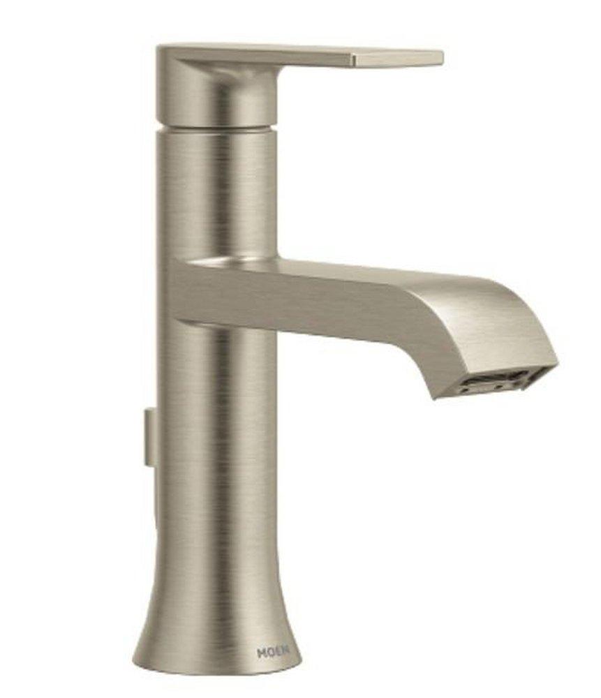 Single Handle Monoblock Bathroom Sink Faucet in Brushed Nickel 