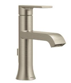 Single Handle Monoblock Bathroom Sink Faucet in Brushed Nickel