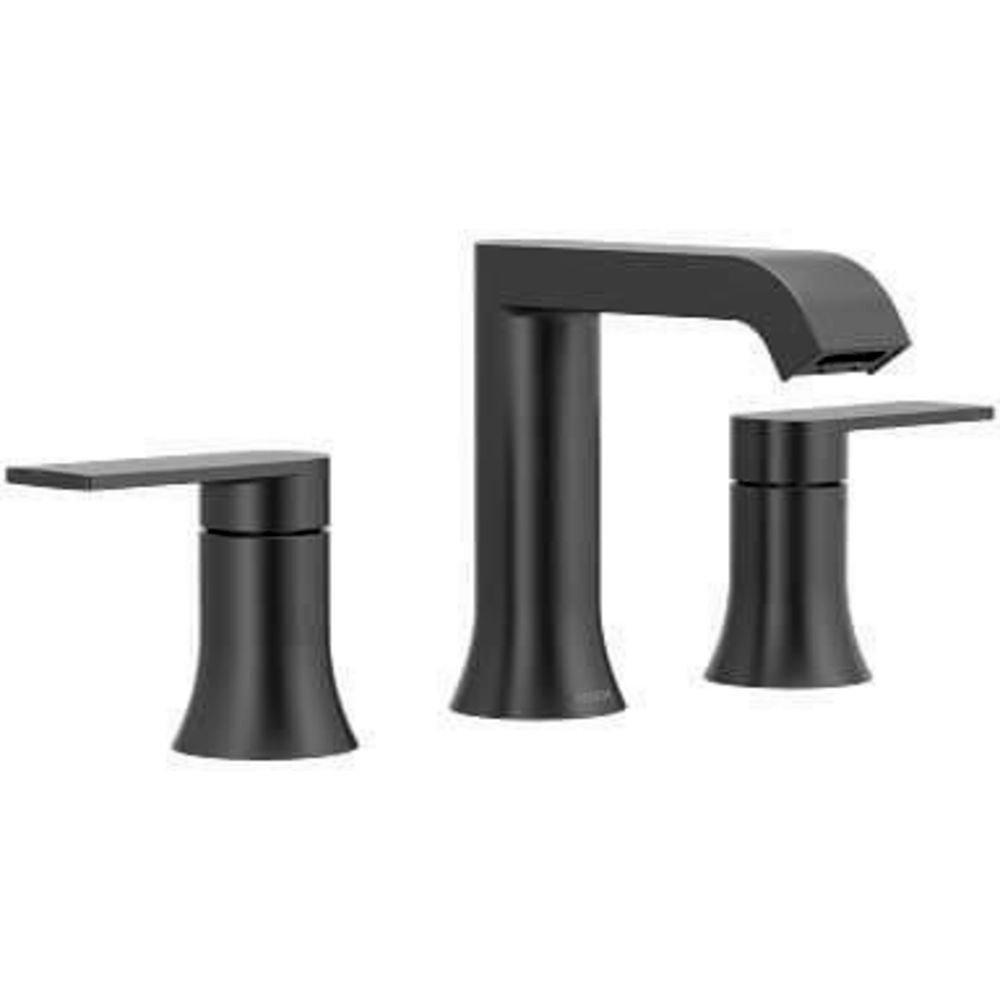 Two Handle Widespread Bathroom Sink Faucet in Matte Black 