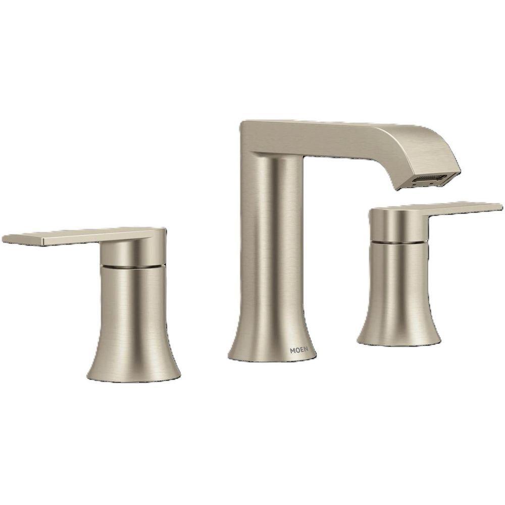 Two Handle Widespread Bathroom Sink Faucet in Brushed Nickel 