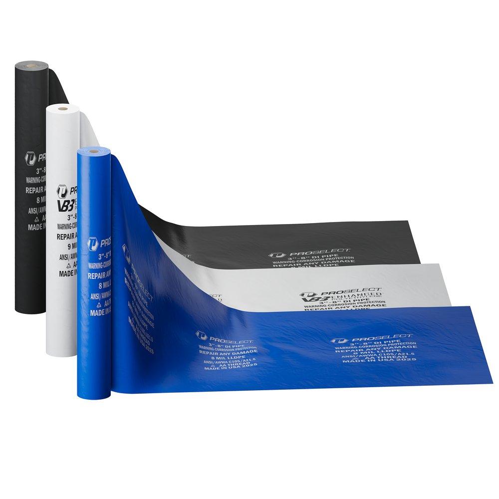 20" x 300' 8MIL Thick Black Polywrap - 3-8 DIP 