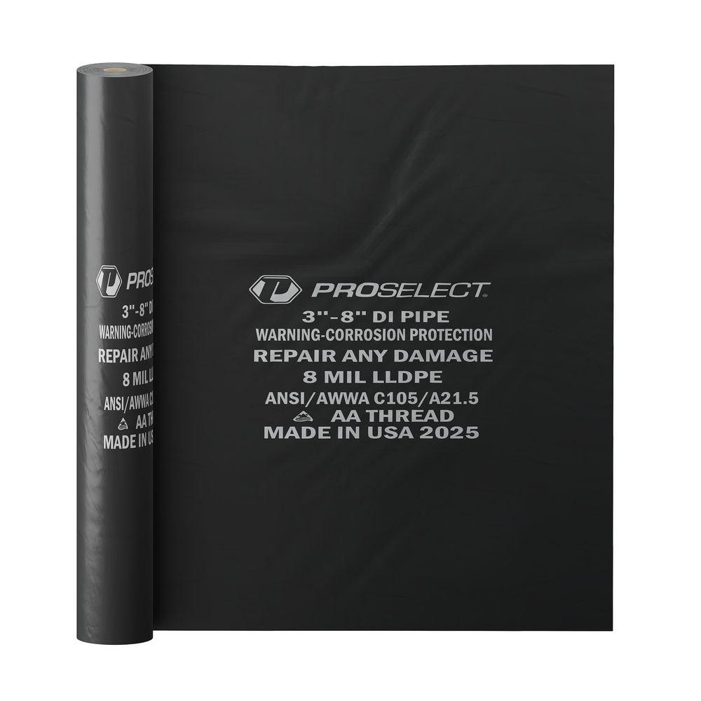 20" x 300' 8MIL Thick Black Polywrap - 3-8 DIP 