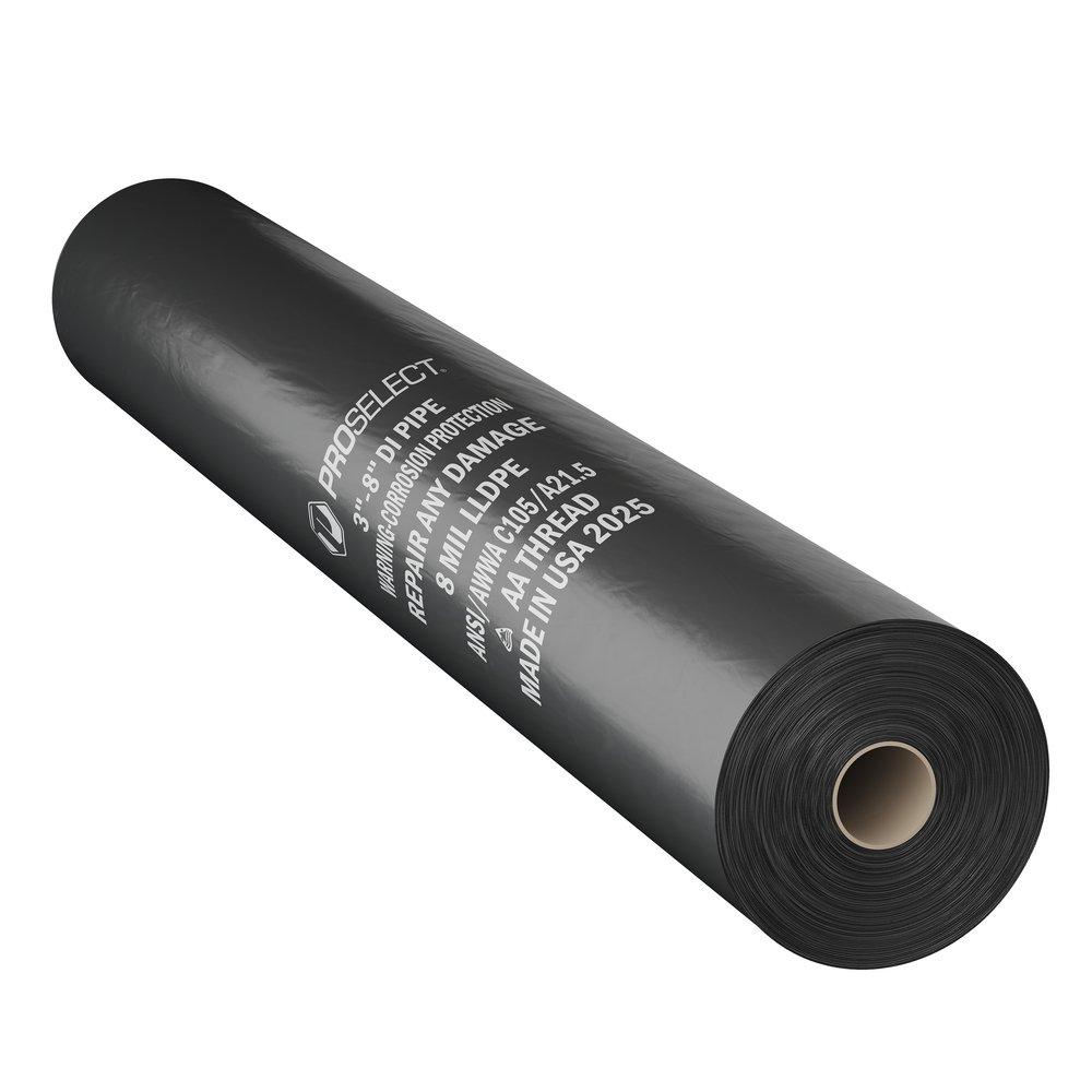 54" x 220' 8MIL Thick Black Polywrap - 22 PERF 