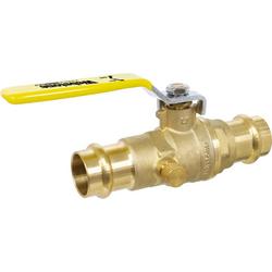 3/4 in Brass Full Port Press Ball Valve with Bleeder