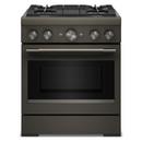 30" W Commercial Style Freestanding Flat Top 4 Gas Burner Dual Fuel Range / Single Electric Oven with Air Fry in Black ore 
