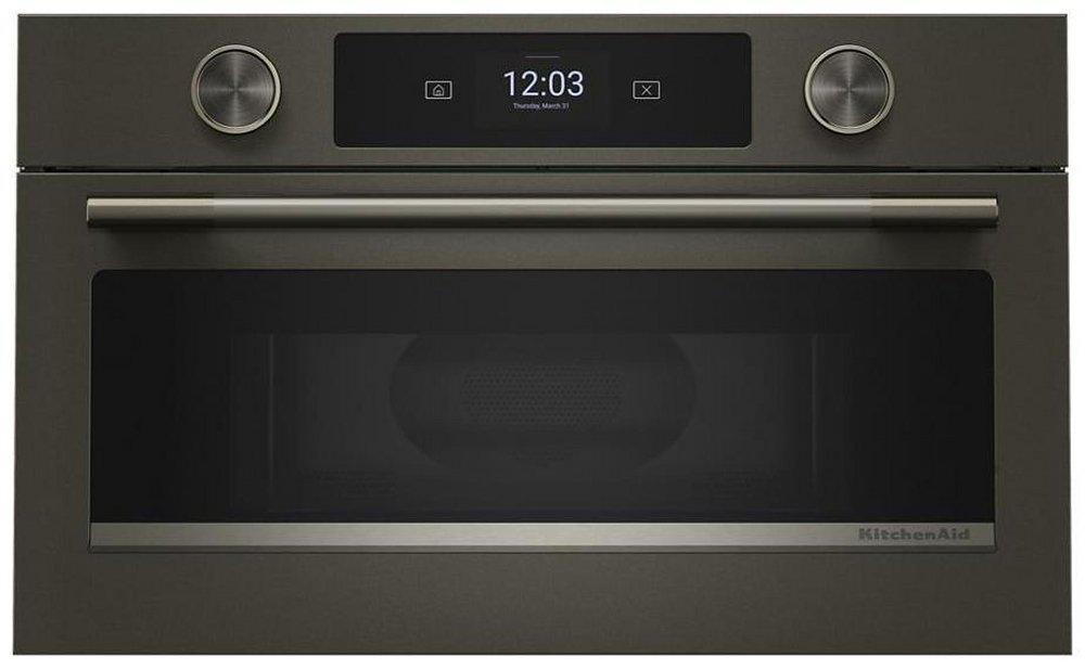 30"W Built In Wall Microwave with Air Fry and Drop Down Door in Black Ore 