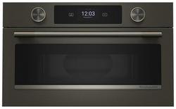 30"W Built In Wall Microwave with Air Fry and Drop Down Door in Black Ore