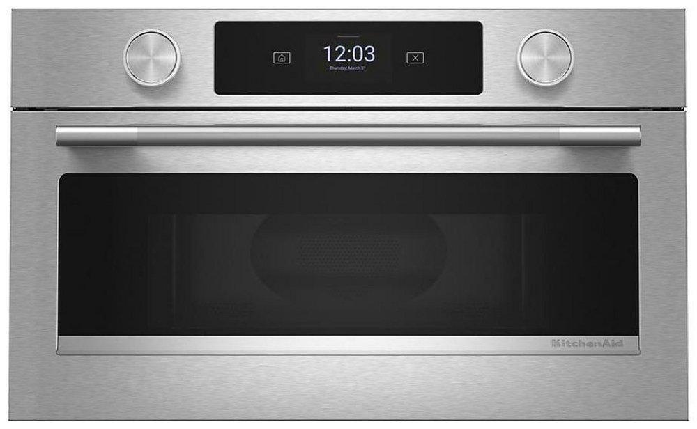 30"W Built In Wall Microwave with Air Fry and Drop Down Door in PrintShield Stainless Steel 