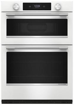 30"W Smart Electric Wall Mount Combination Microwave and Oven with Assisted Cooking Modes in White