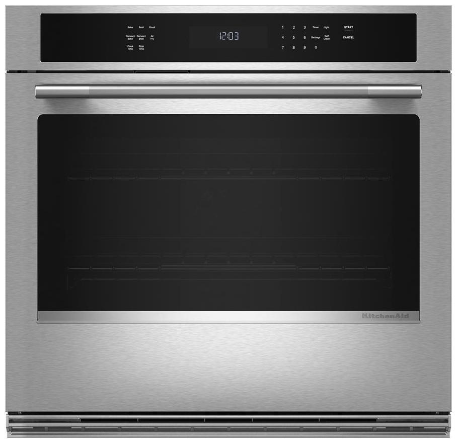 30"W Single Wall Oven with Air Fry and No Preheat in PrintShield Stainless Steel 