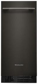 15" W Built In Flush Install 25 Lb Ice Maker Machine with Clear Ice Technology and Reversible 90 Degree Door in Black Ore 