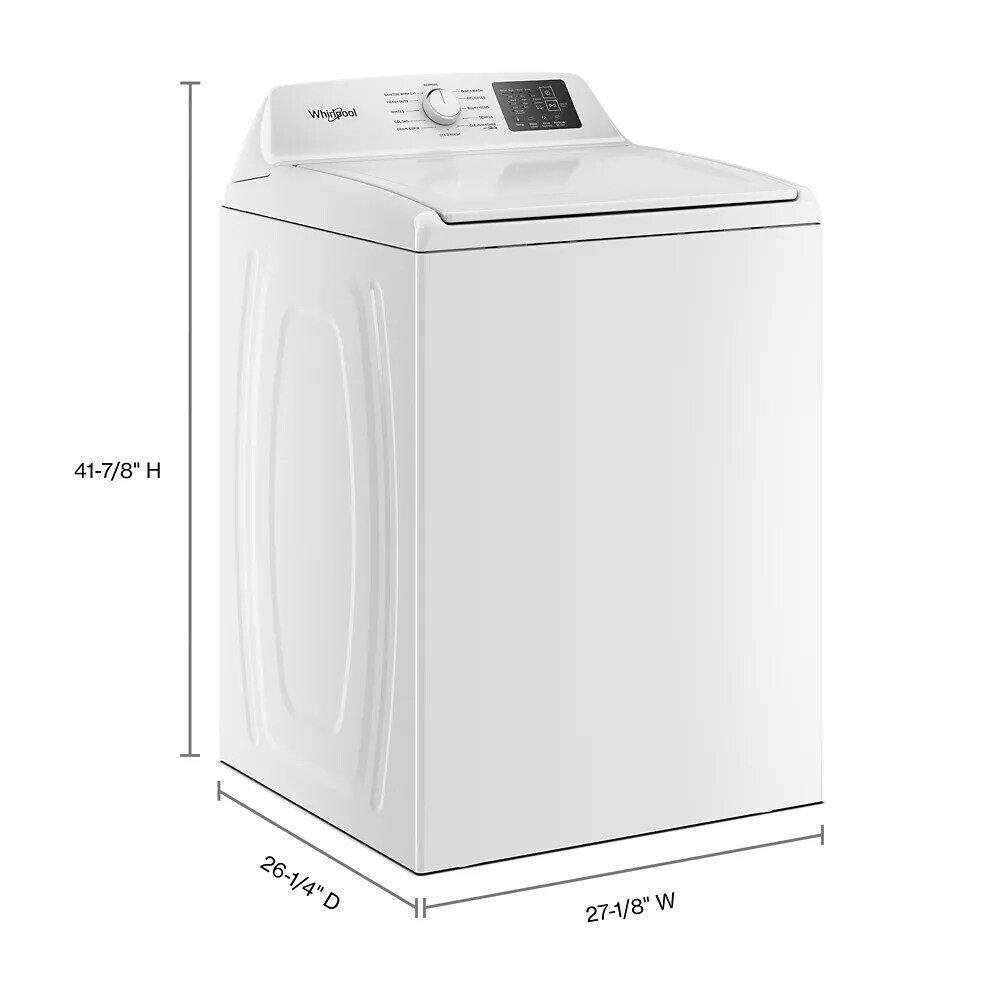 27" 4.0 cu. ft. Top Load Washer with Sanitize Cycle and Agitator in White 