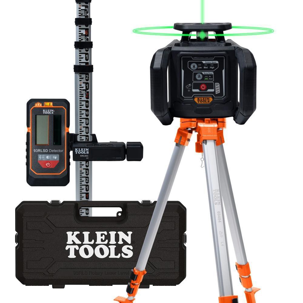 GREEN ROTARY LASER LEVEL SELF-LEVELING WITH PLUMB SPOT AND TRIPOD 