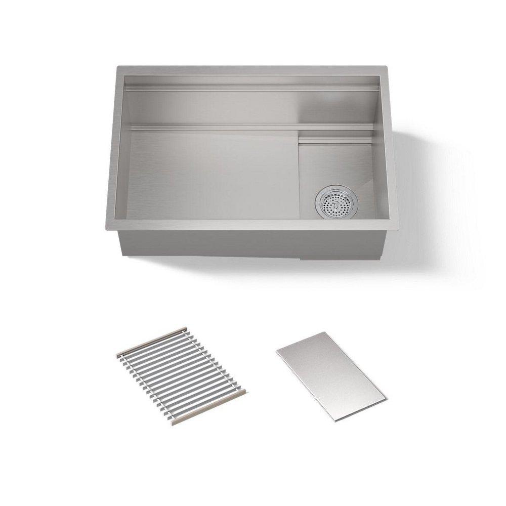 30 SYNTHOS SINK WITH BASIN RACKS AND DRAIN COVER 