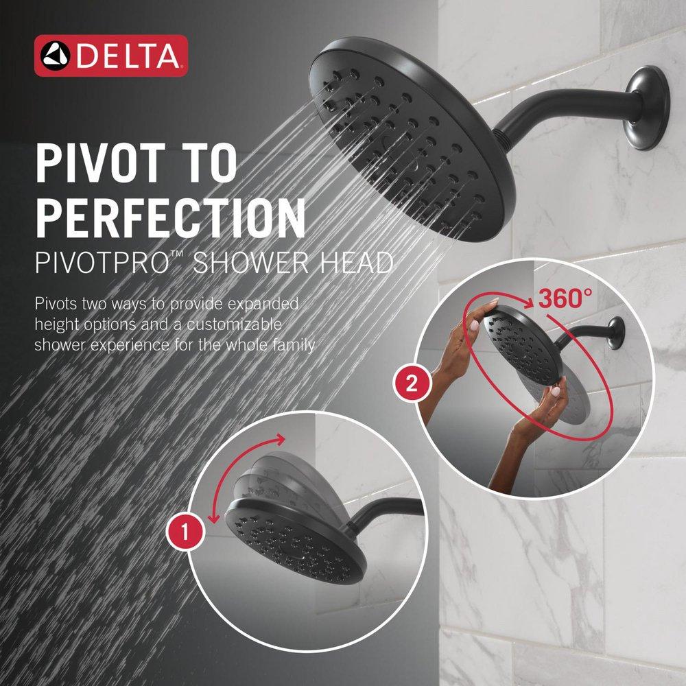 DELTA UNIVERSAL SHOWERING COMPONENTS: PIVOTPRO RAINCAN SHOWER HEAD 