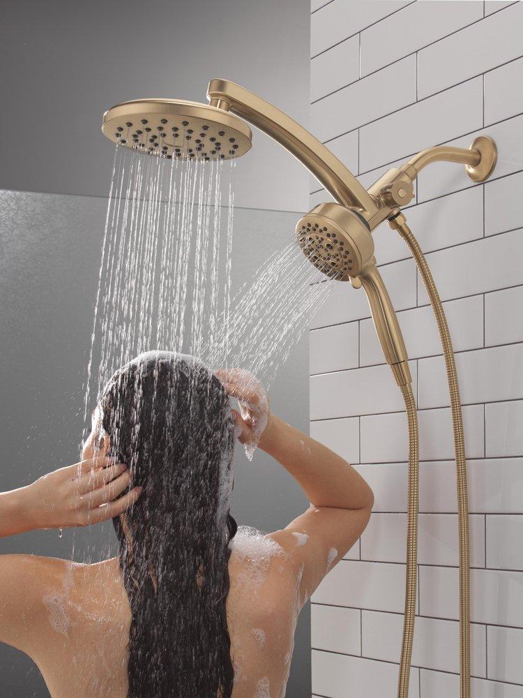 Multi Function Showerhead in Lumicoat Champagne Bronze 