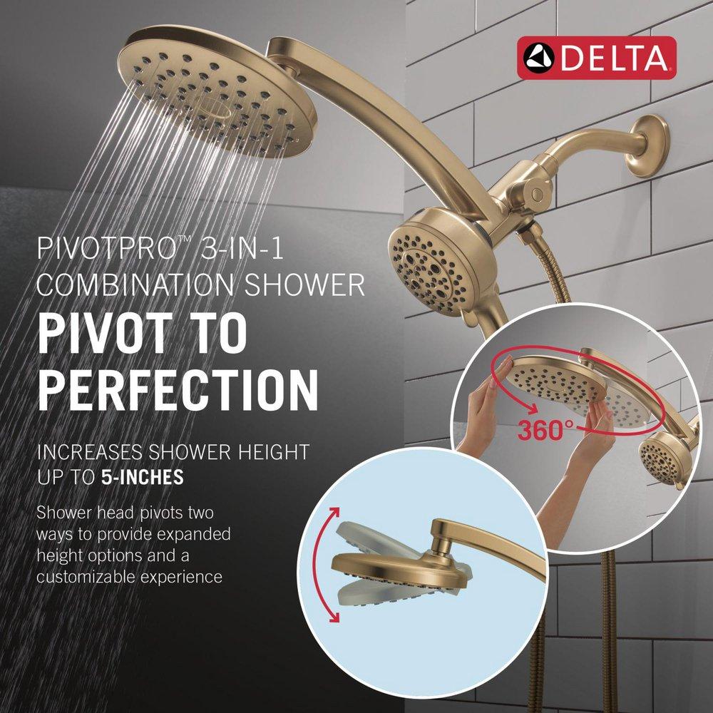 Multi Function Showerhead in Lumicoat Champagne Bronze 